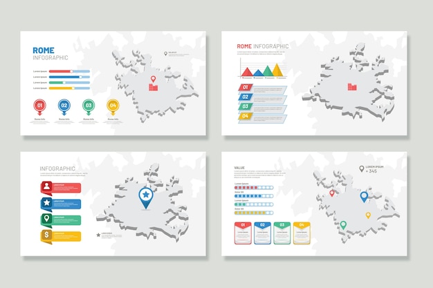 Free Vector rome map infographics