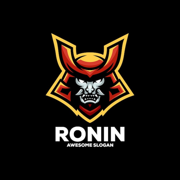 Free Vector ronin esport mascot logo desin illustration