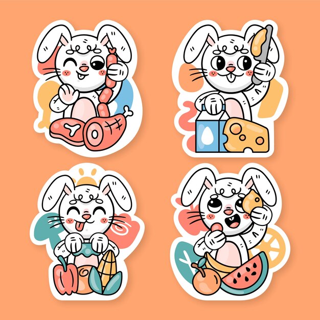 Ronnie the bunny market stickers collection