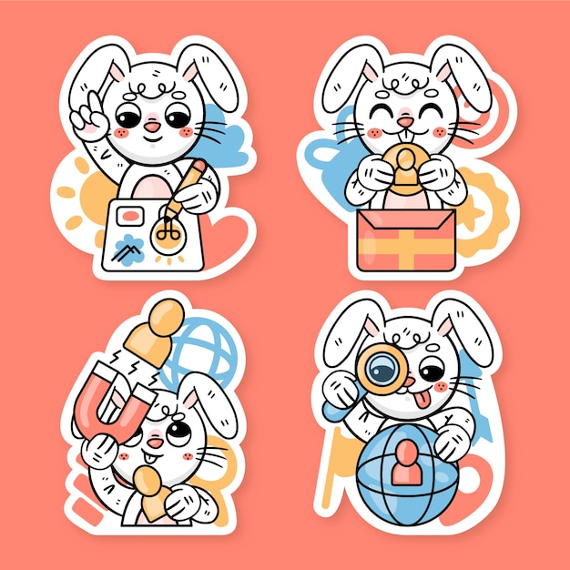 Ronnie the bunny marketing stickers collection