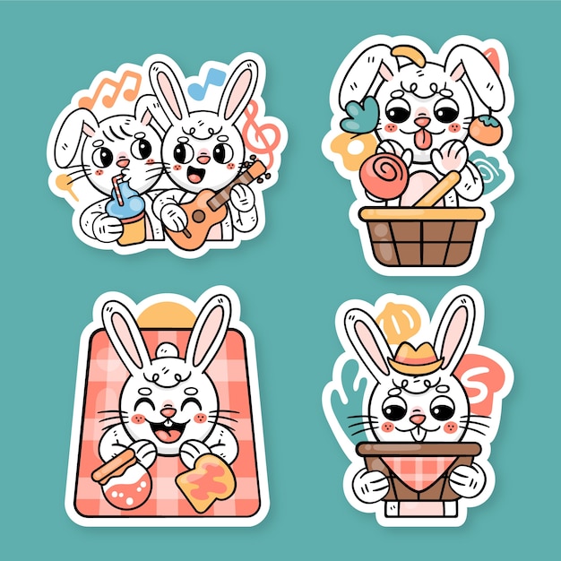 Ronnie the bunny picnic stickers collection