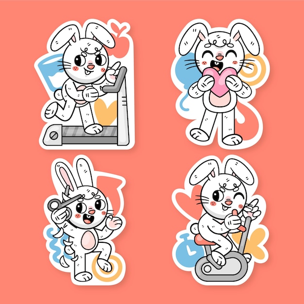 Ronnie the bunny self-care stickers collection