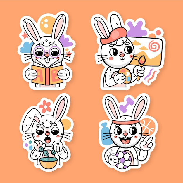 Ronnie the bunny sticker set