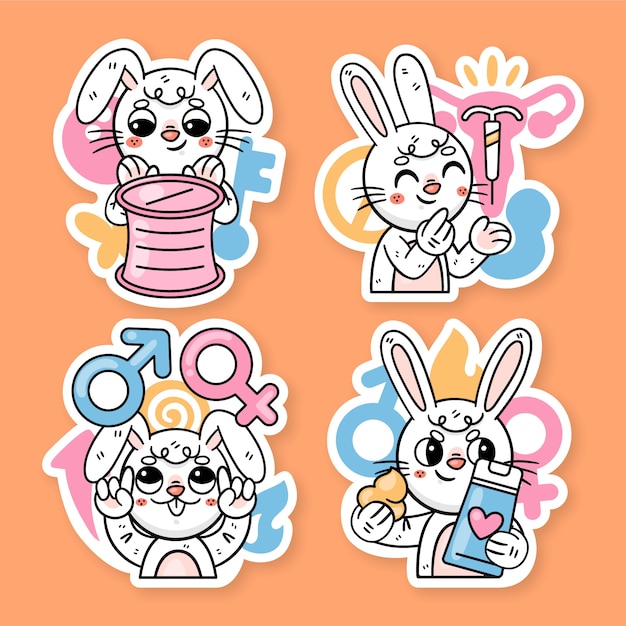 Ronnie the bunny stickers collection