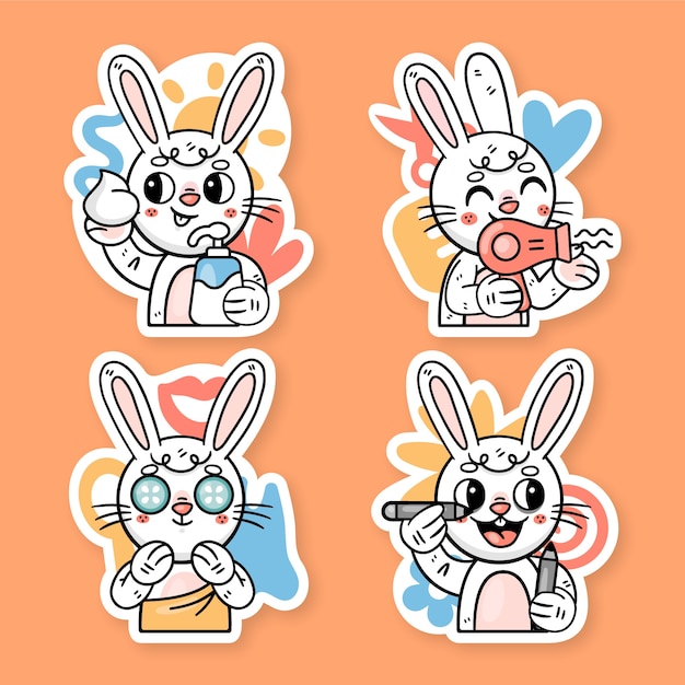 Ronnie the bunny stickers collection