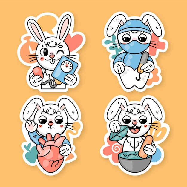 Ronnie the bunny stickers collection