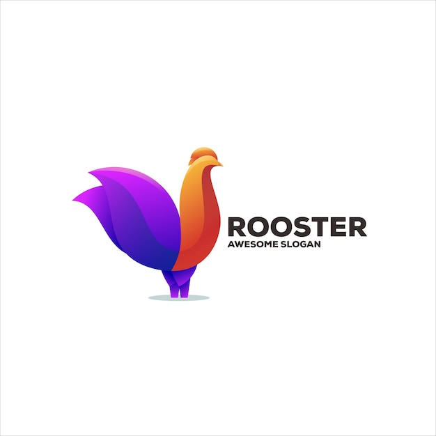 Free vector rooster gradient colorful illustration logo abstract