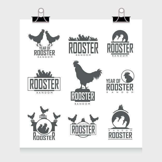 Rooster labels collection