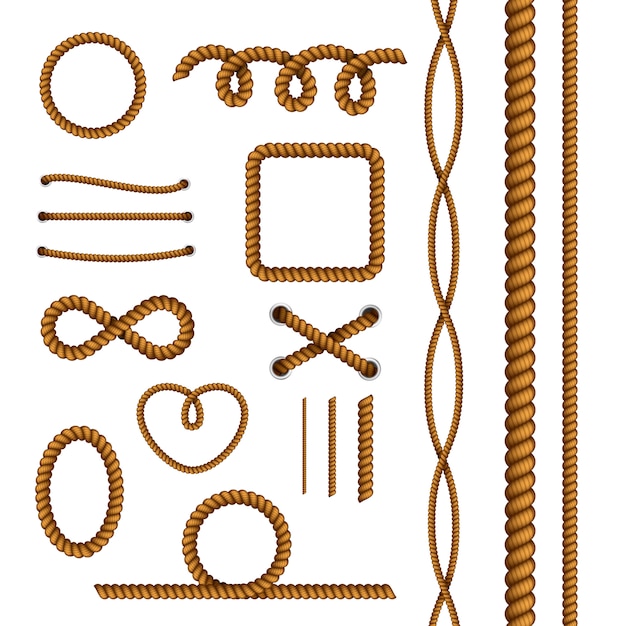 Free Vector rope decorative elements collection