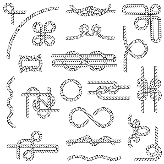 Rope knots set