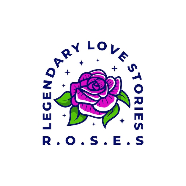 Rose badge retro logo