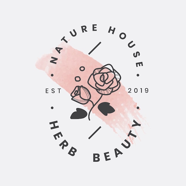 Rose business logo template, flower design for beauty brands vector