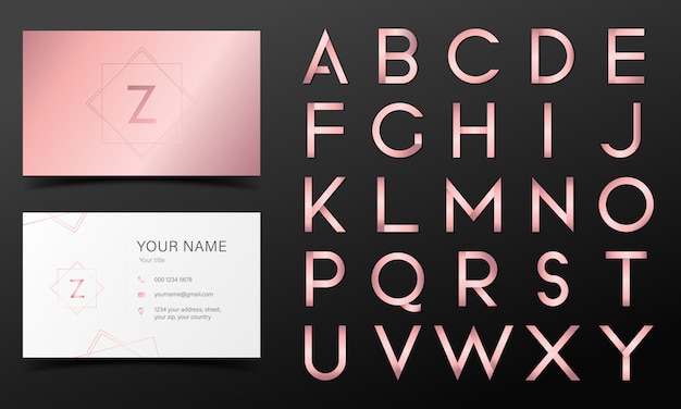 Free Vector rose gold alphabet in modern style