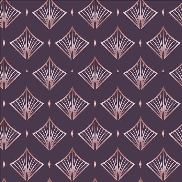 Free Vector rose gold art deco pattern