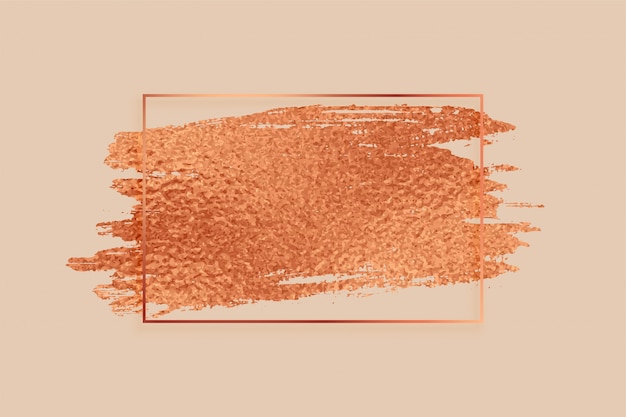 Rose gold or copper color foil texture frame background