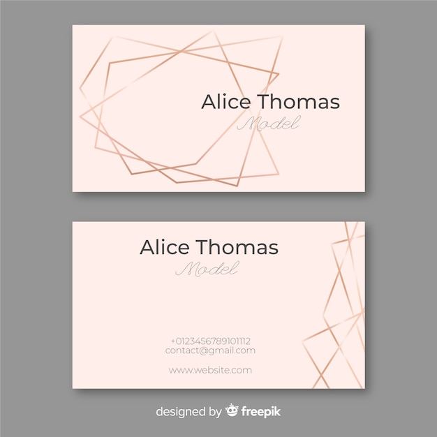 Rose gold frame business card