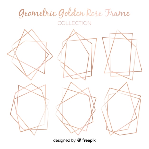 Rose gold geometric frame collection