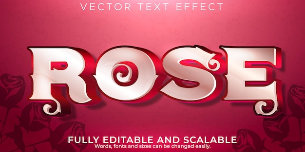 Rose pink text effect, editable girl and cute text style