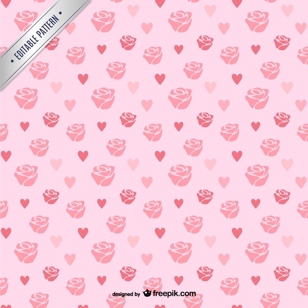 Roses and hearts pattern