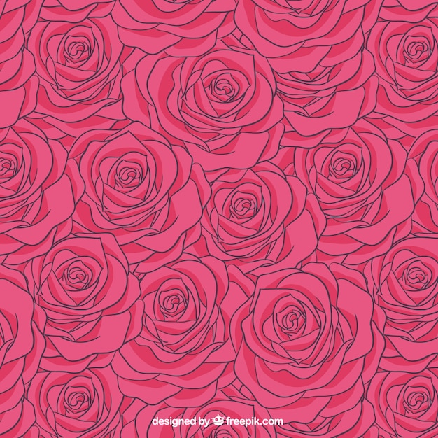 Roses pattern in hot pink tone