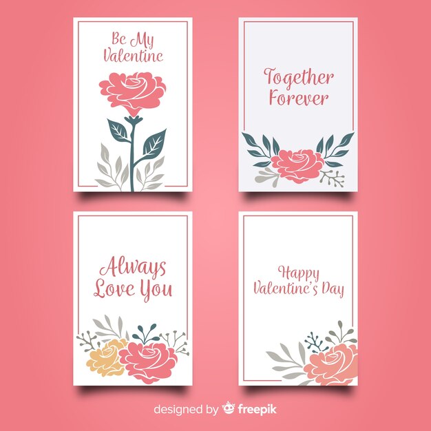 Roses valentine's day card collection