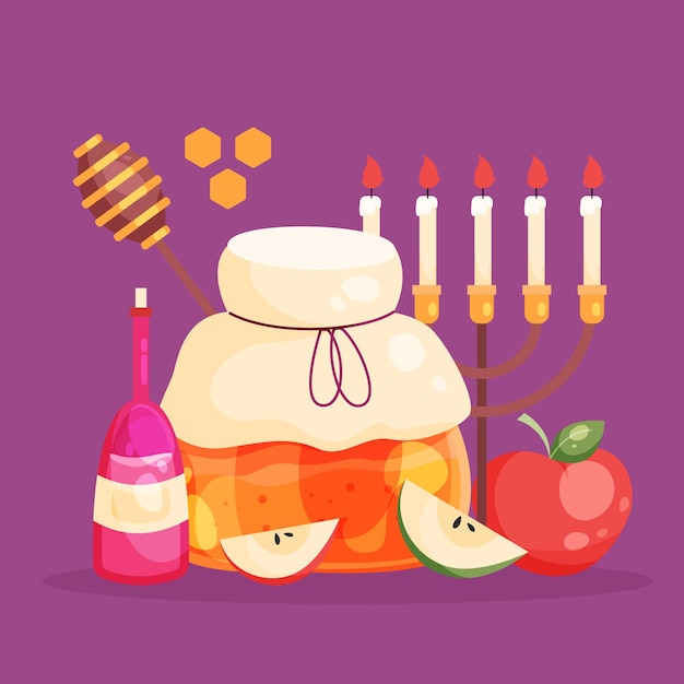 Free Vector rosh hashanah illustration