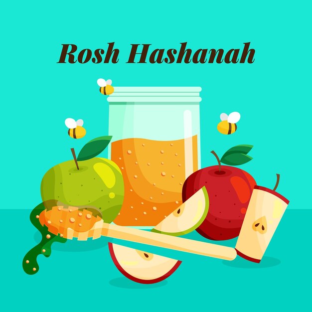 Free Vector rosh hashanah illustration