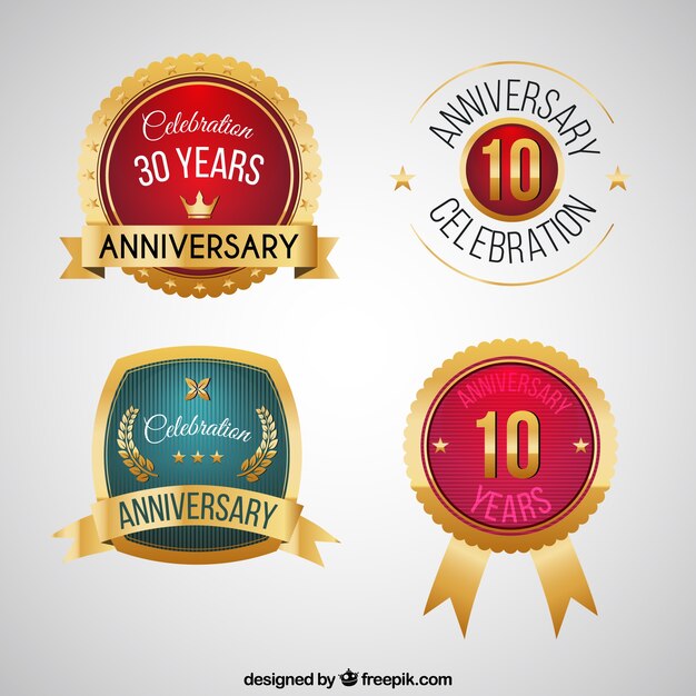 Round anniversary labels pack