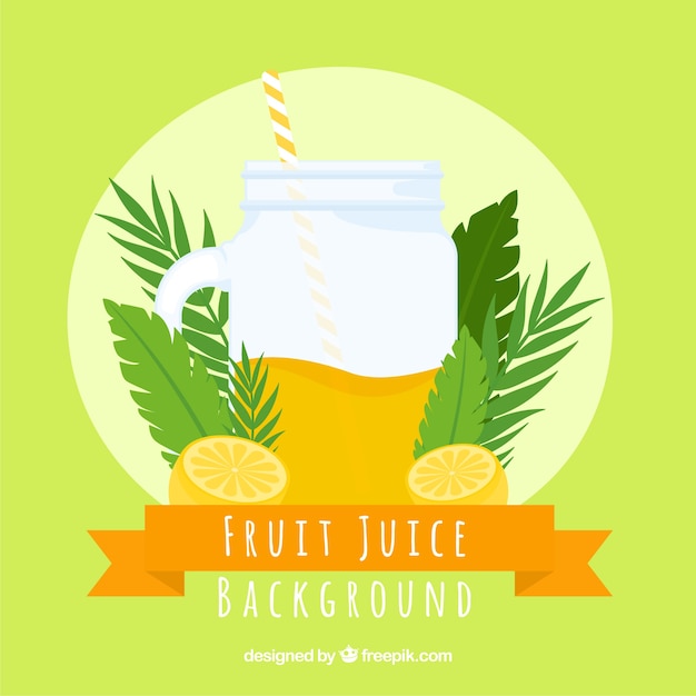 Round background with fruit juice