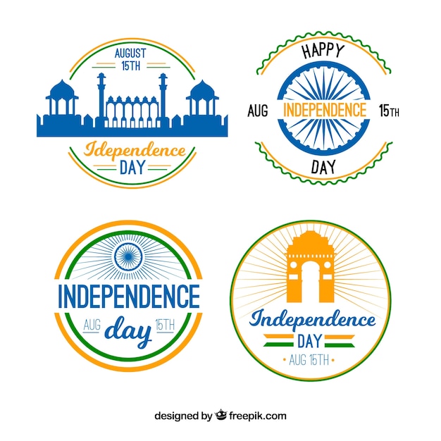 Round badge collection for indian independence day