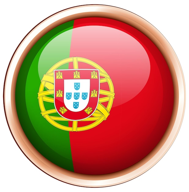 Free Vector round badge for portugal flag