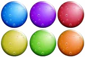 Free vector round bubbles in six colors