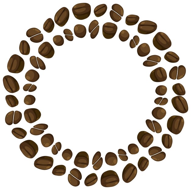 Round coffee beans frame template