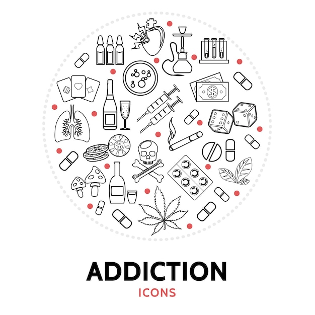 Free Vector round composition with addiction elements