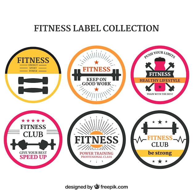 Round fitness badge collection