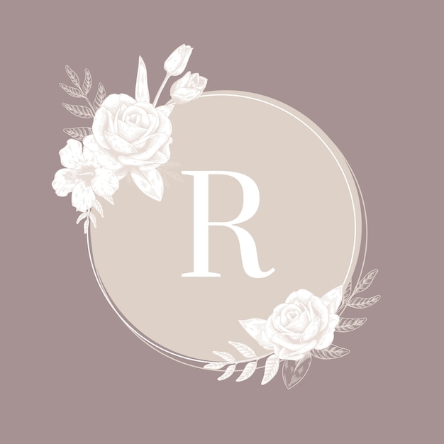 Free Vector round floral label