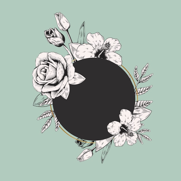 Round floral label