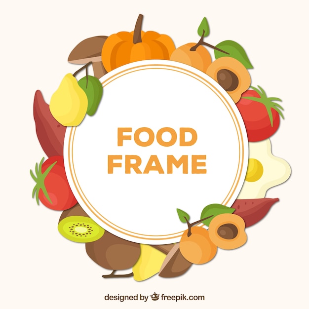 Round food frame background