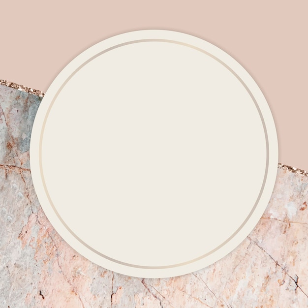 Round frame on marbled background