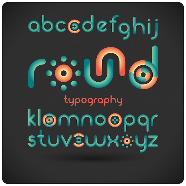 Free Vector round geometric modern typeface