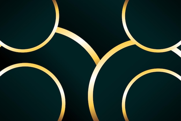 Free vector round gold black background luxury