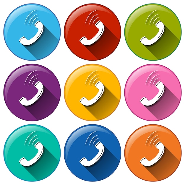 Free vector round icons showing a telephone receiver