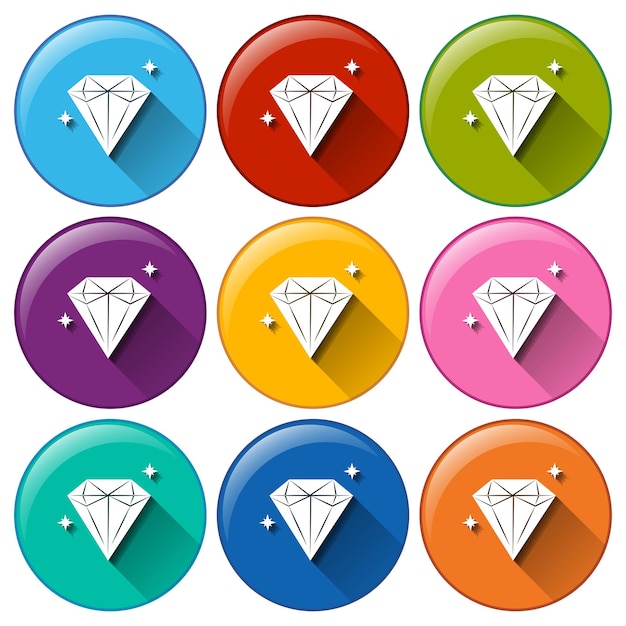 Free Vector round icons with diamonds