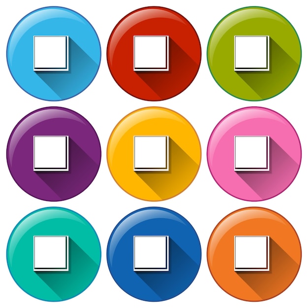 Free Vector round icons with maximize buttons