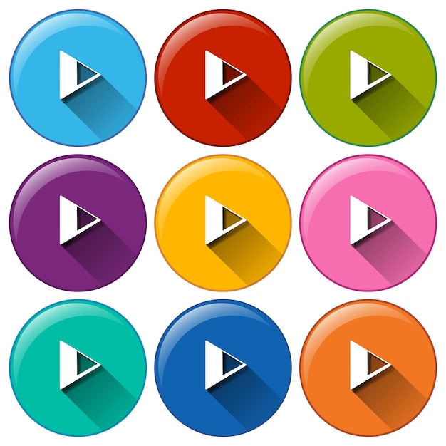 Free Vector round icons with play buttons