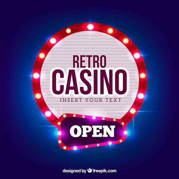 Round light casino sign background