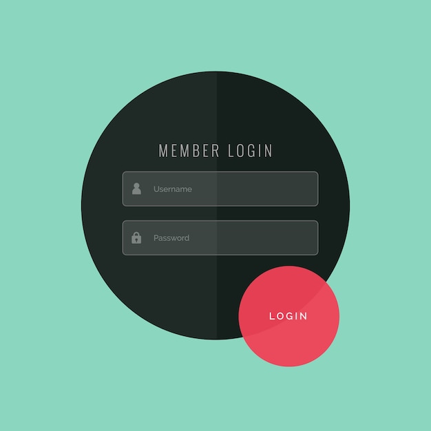 Round login form