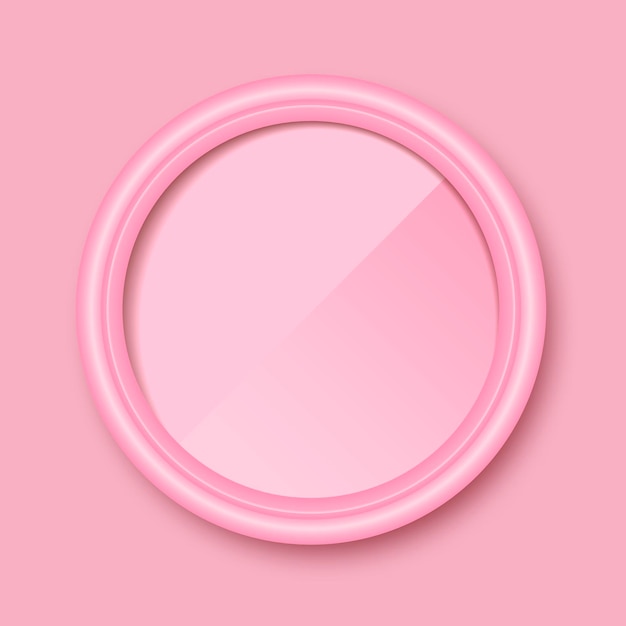 Round pink frame