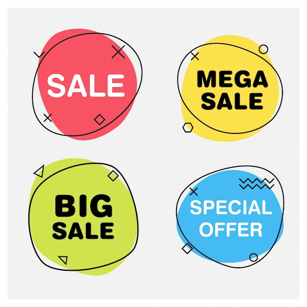 Round sale banners