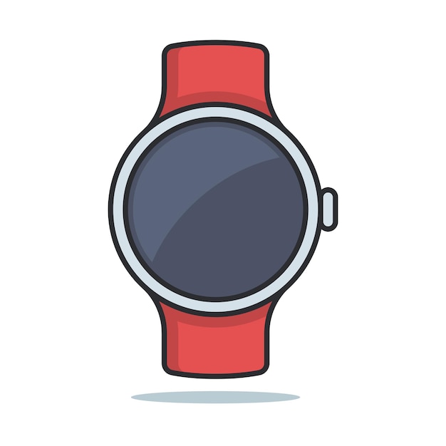 Free Vector round smart watch cartoon style